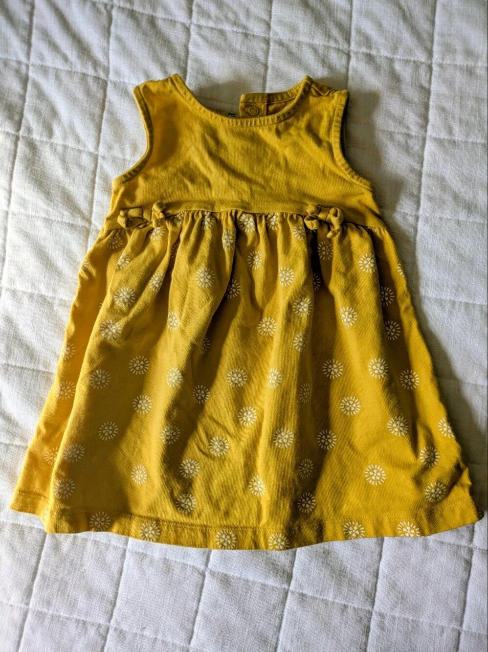 Carter's Mustard Yellow Cotton Sleeveless Floral-Print Dress